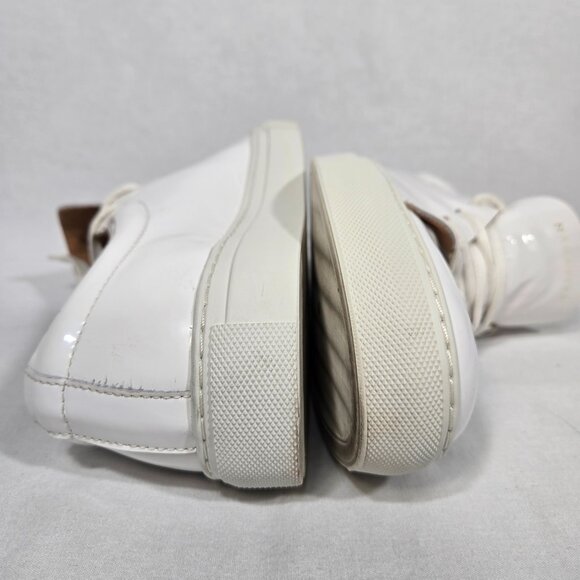 NAHARIYA Old Money Normcore WHITE Patent Leather Sneakers Shoes Men's Size  8.5. - Picture 14 of 17